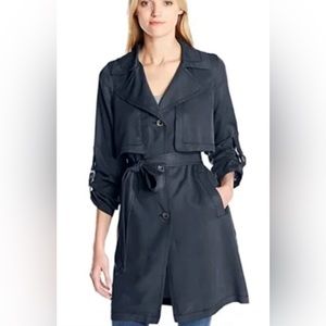 NWT 7 For All Mankind Navy Blue Trench Coat Jacket Size M